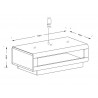 Table basse 110 cm de longueur, couleur noir et  bois, Gamme TOREKB
