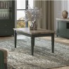Table basse 110 cm de longueur,  couleur vert et chêne, Gamme Evovert