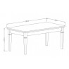 Table basse 110 cm de longueur,  couleur vert et chêne, Gamme Evovert
