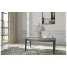Table basse 110 cm de longueur,  couleur vert et chêne, Gamme Evovert