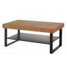 Table basse, 110 cm de longueur, pieds en métal, couleur chêne, Gamme PRATTO