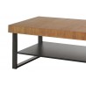 Table basse, 110 cm de longueur, pieds en métal, couleur chêne, Gamme PRATTO