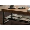 Table basse, 110 cm de longueur, pieds en métal, couleur chêne, Gamme PRATTO