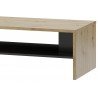 Table basse, 120 cm de longueur, pied en métal, couleur chêne artisanal avec éléments noirs mats, Ga