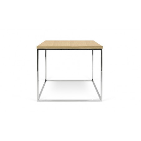 Table basse carré 50x50, chêne et acier, Gamme gleam