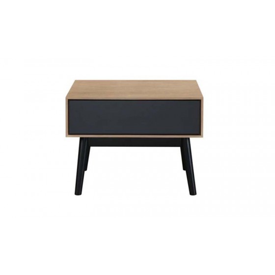 Table basse scandinave en bois hévéa et mdf, 1 tiroir, Gamme midvale
