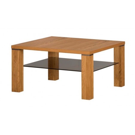 Table basse en chêne, double plateau en verre, rectangulaire, Gamme tolede