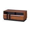Table basse placage chêne, 1 tiroir, 2 niches, rectangle, Gamme verone