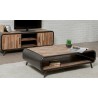 Table basse double plateau en teck recyclé, rectangulaire, Gamme avenue