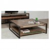 Table basse double plateau en teck recyclé, rectangulaire, Gamme atelier