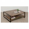 Table basse double plateau en teck recyclé, rectangulaire, Gamme atelier