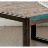 Table basse carrée en teck et métal, Gamme atelier