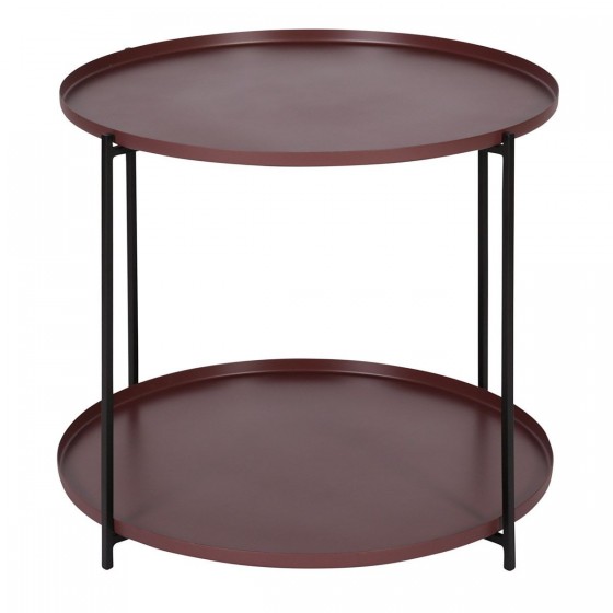 Table basse à 2 niveaux métal prune, Gamme eden