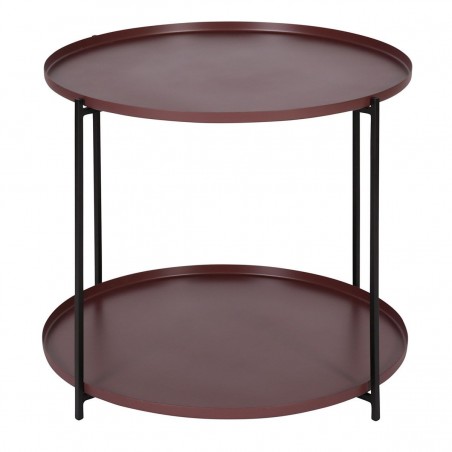 Table basse à 2 niveaux métal prune, Gamme eden