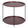 Table basse à 2 niveaux métal prune, Gamme eden