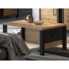 Table basse 90 cm, couleur chêne et noir, Gamme HUD