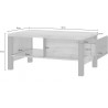 Table basse 90 cm, couleur chêne et noir, Gamme HUD