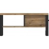 Table basse 90 cm, couleur chêne et noir, Gamme HUD