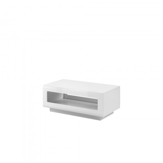 Table basse, rectangulaire, 110 cm de longueur, couleur blanc, Gamme TutaBlanc