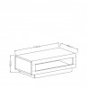 Table basse, rectangulaire, 110 cm de longueur, couleur blanc, Gamme TutaBlanc