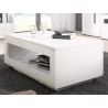 Table basse, rectangulaire, 110 cm de longueur, couleur blanc, Gamme TutaBlanc