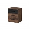 Table de chevet 3 tiroirs noir et chene , Gamme wesel