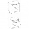 Table de chevet en bois, 1 tiroir, 1 niche, Gamme binche