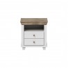 Table de chevet 2 tiroirs et 1 niche, couleur bois et blanc, Gamme EvoBlanc