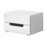 Table de chevet 2 tiroirs, couleur blanc, Gamme KaliBlanc
