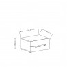 Table de chevet 2 tiroirs, couleur blanc, Gamme KaliBlanc