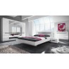 Table de chevet 2 tiroirs, couleur blanc, Gamme KaliBlanc