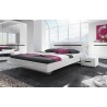 Table de chevet 2 tiroirs, couleur blanc, Gamme KaliBlanc
