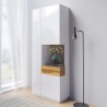 Vaisselier en bois, 2 portes, 8 étagères, 1 niche, Gamme florence