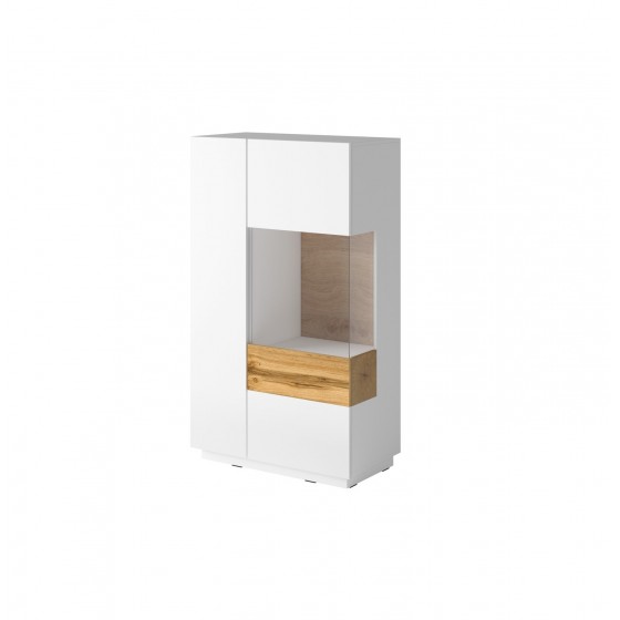 Vaisselier design bas, 1 porte, 1 porte vitrée a droite,  Gamme florence