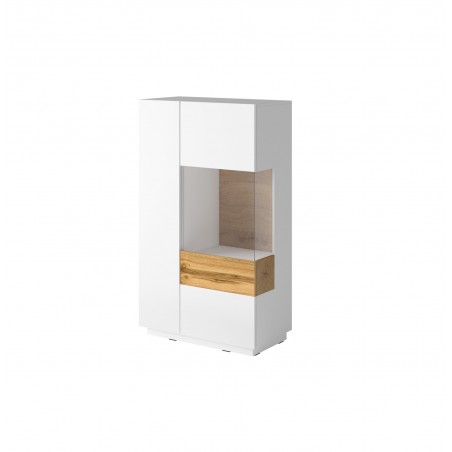 Vaisselier design bas, 1 porte, 1 porte vitrée a droite,  Gamme florence