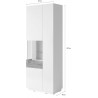 Vaisselier design haut , 1 porte, 1 porte vitrée a droite,  Gamme florence