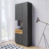 Vaisselier design haut , 1 porte, 1 porte vitrée a droite,  Gamme florence