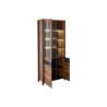Vaisselier et vitrine 2 portes  4 niches, couleur bois et tiroir noir, Gamme BuffoB