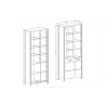Vaisselier et vitrine 2 portes  4 niches, couleur bois et tiroir noir, Gamme BuffoB