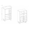 Vaisselier et vitrine 3 portes 3 tiroirs, couleur Chêne, Gamme Alls