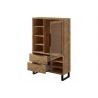 Vaisselier et vitrine 1 porte 2 tiroirs, couleur Chêne, Gamme Alls