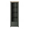 Vaisselier et vitrine haut, 1 porte 4 niches, couleur vert et chêne, Gamme Evovert