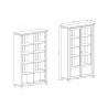 Vaisselier et vitrine haut, 2 portes 8 niches, couleur vert et chêne, Gamme Evovert