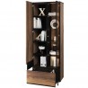 Vaisselier 2 portes, 1 tiroir, couleur noir et bois, Gamme SANTANA