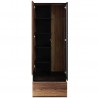 Vaisselier 2 portes, 1 tiroir, couleur noir et bois, Gamme SANTANA