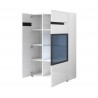 Vaisselier et vitrine 2 porte 8 niches, couleur blanc et noir, Gamme TOREK