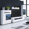 Vaisselier et vitrine 2 porte 8 niches, couleur blanc et noir, Gamme TOREK