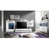 Vaisselier et vitrine 2 porte 8 niches, couleur blanc et noir, Gamme TOREK