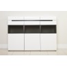 Buffet haut 3 portes 3 tiroirs et 9 niches, couleur blanc et noir, Gamme TOREK