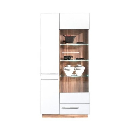Vaisselier en bois, 2 portes, 1 porte vitrée, 1 tiroir, Gamme mya